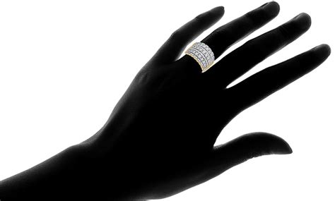 1 2 CTTW Fashion Diamond Band In 14K Gold Plating By DeCarat Groupon