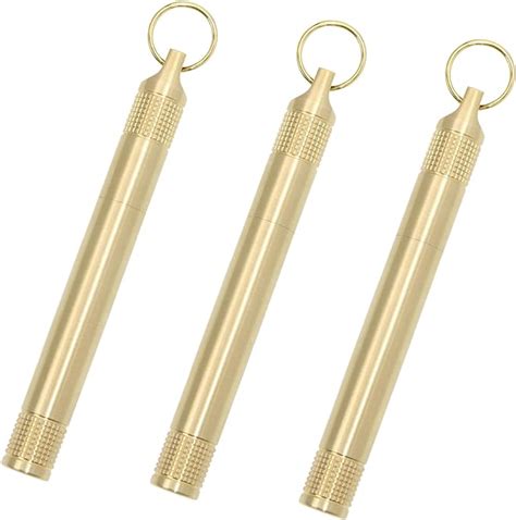 Pphtony 3pcs Brass Storage Tube Airtight Single Chamber Holder Small Travel Portable