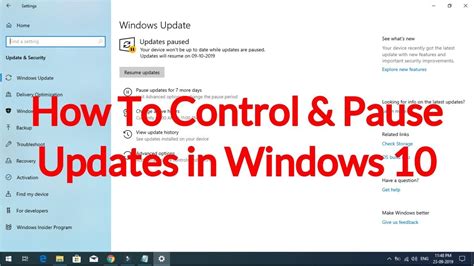 How To Pause Or Control Updates In Windows 10 Youtube