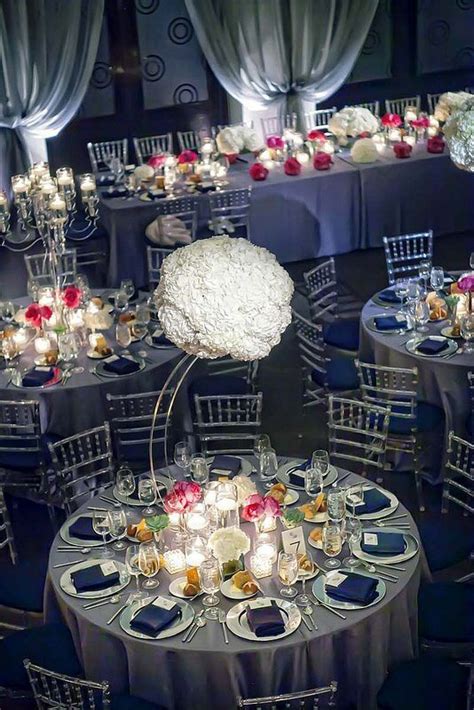 NAVY AND SILVER GREY WEDDING DECOR - Google Search | Silver wedding