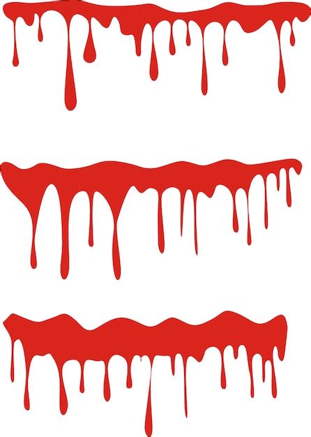 Dripping Blood Isolated On White Vector Premium Download