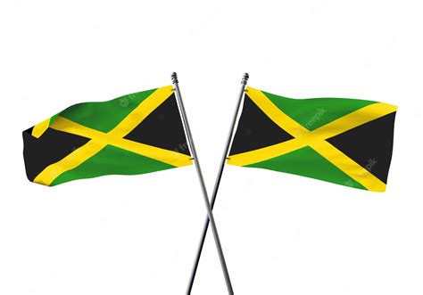 premium photo jamaica flags crossed isolated on a white background d rendering
