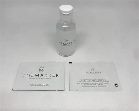 Marker Hotel Branded Alcohol Wipes And Gel Bottle Hederman Hassle