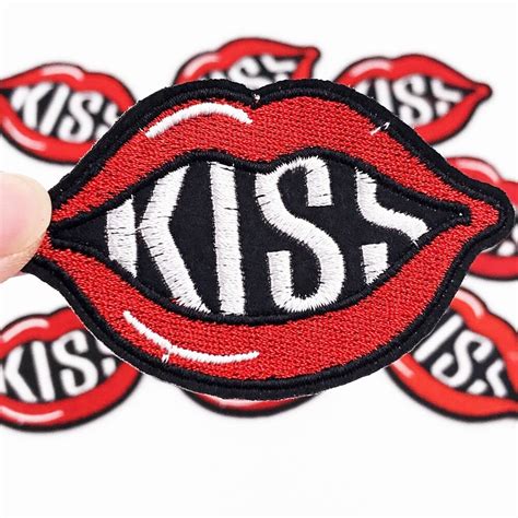 10pcs Kiss Lips Patches Badges For Clothing Iron Embroidered Patch