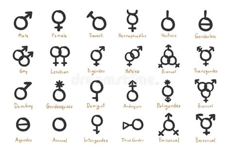 Gender Symbols Icon Set Stock Vector Illustration Of Homosexuality