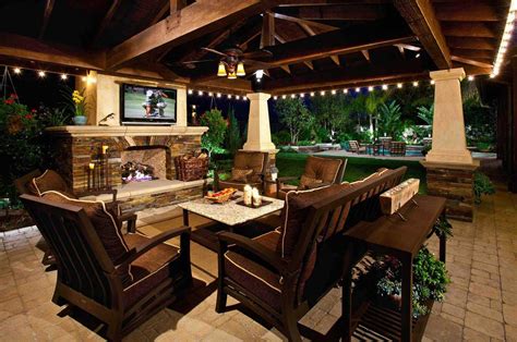 Fireplace Tv Patio Backyard Designs Outdoor Cabinet Ideas