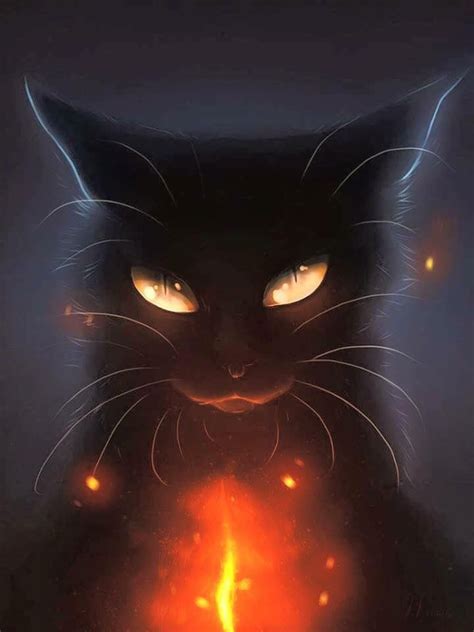 Pin By Catherine Lb On Halloween Black Cat Art Warrior Cats Art