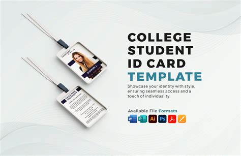 College Student Id Card Template In Pages Word Psd Illustrator