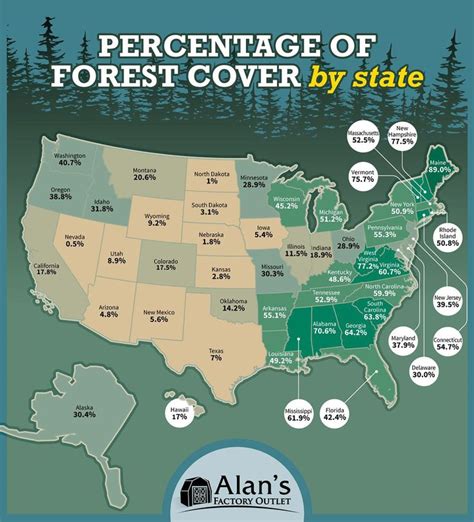 Percentage Of Forest Cover In 2020 State Forest Map United States