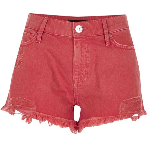 Orange Distressed Denim Hot Pants Shorts Sale Women