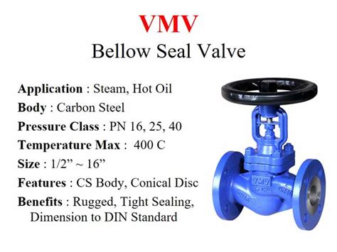 Bellow Seal Globe Valve Vmv Carbon Steel Pn 16 25 40 Flange 12