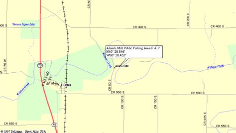 Map To Public Access Boat Launch Points On Wildcat Creek In Indiana
