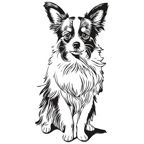 Premium Vector Papillon Dog Dog Pet Silhouette Animal Line