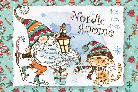 Winter Clipart Nordic Gnome Png And Cute Cat Christmas