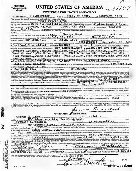 1940 Naturalization Papers My Inwood