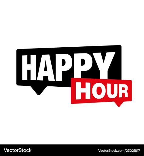 Happy Hour Label Sign Royalty Free Vector Image