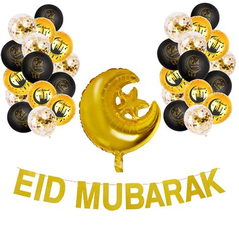 Buy Eid Mubarak Decorations Eid Al Adha Decorations Black Gold Eid