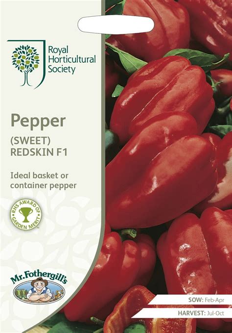 Mr Fothergills Rhs Pepper Sweet Redskin F1 10 Seeds Justseed