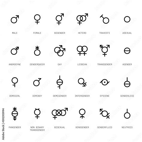 vetor de gender and sexual orientation identity vector symbol sign icons do stock adobe stock