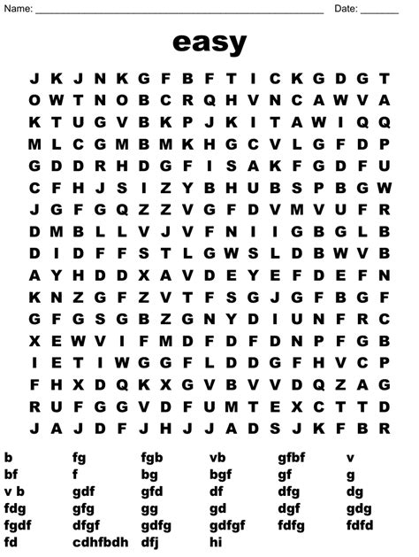 Easy Word Search For Seniors Word Search Printable