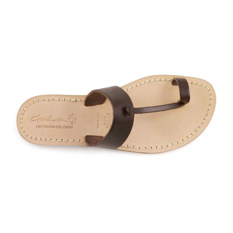 brown leather thong sandals handmade in italy the leather craftsmen