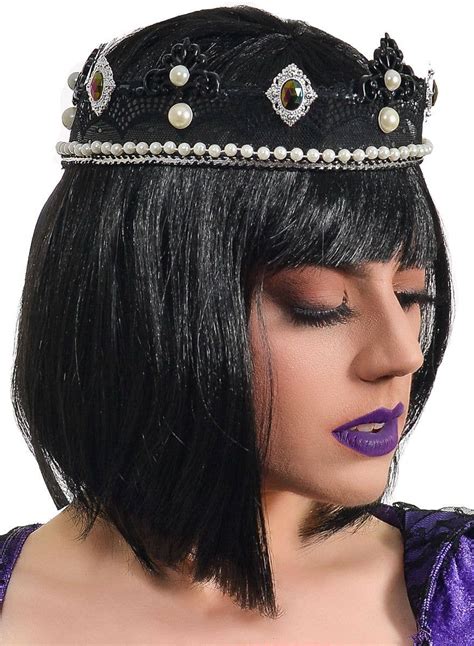 Black Evil Queen Crown With Pearls Dark Queen Costume Crown