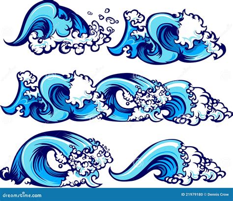 Crashing Water Waves Vector Illustrations Stock Photo Image 21979180