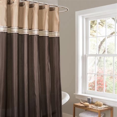 Hookless fabric shower curtain with snap liner. Terra Black/Silver Shower Curtain 72x72 | eBay