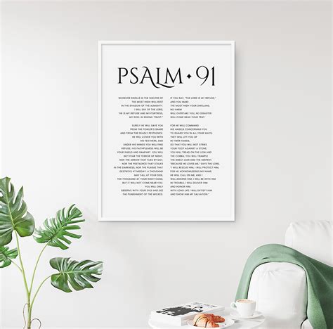 Psalm 91 Printable Bible Verse Wall Art Scripture Digital Etsy