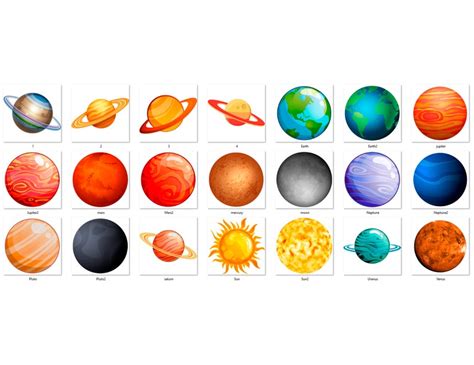 Planets Clipart Planets Graphics Solar System Clipart Etsy