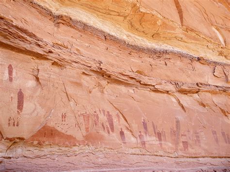 Wide View Of The Great Gallery Horseshoe Canyon Canyonlands National