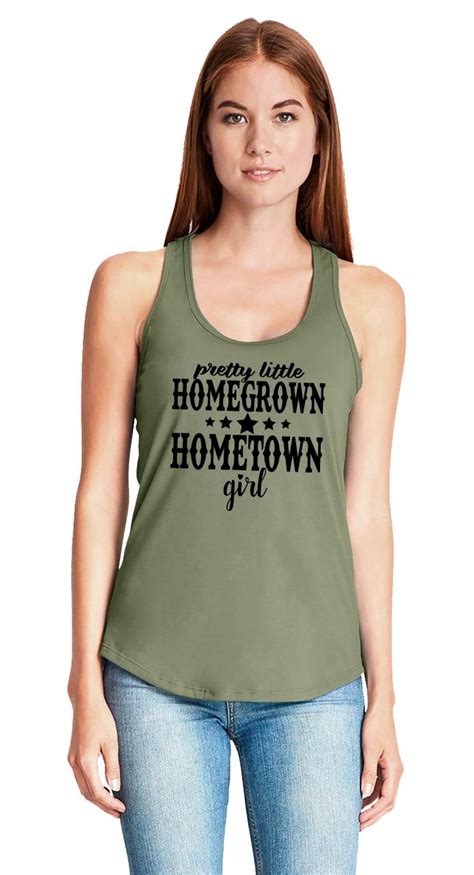 Pretty Homegrown Hometown Girl Ladies Tank Top Cute Country Music Tank