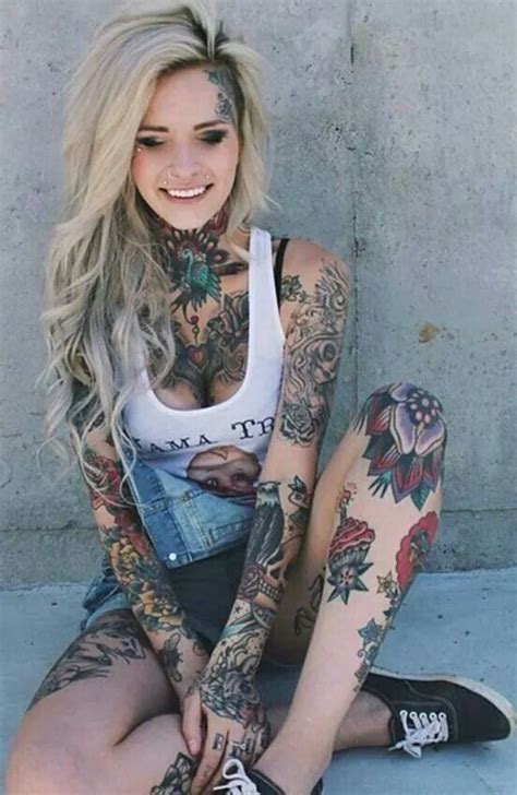 blonde ink piercings vans inked girls tattoos for women tattooed girls body tattoos
