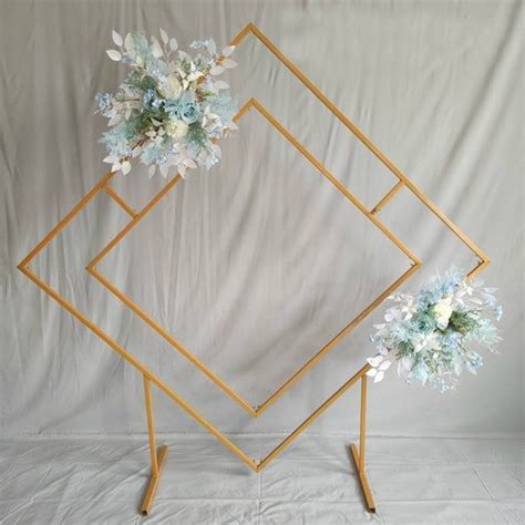 Wedding Home Birthday Party Wrought Iron White Gold Stage Square