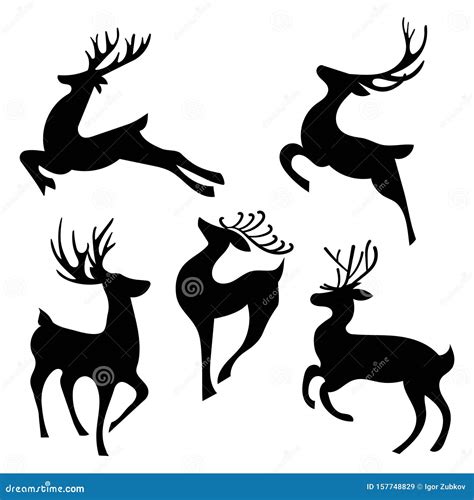 Deer Collection Vector Silhouette 159292749