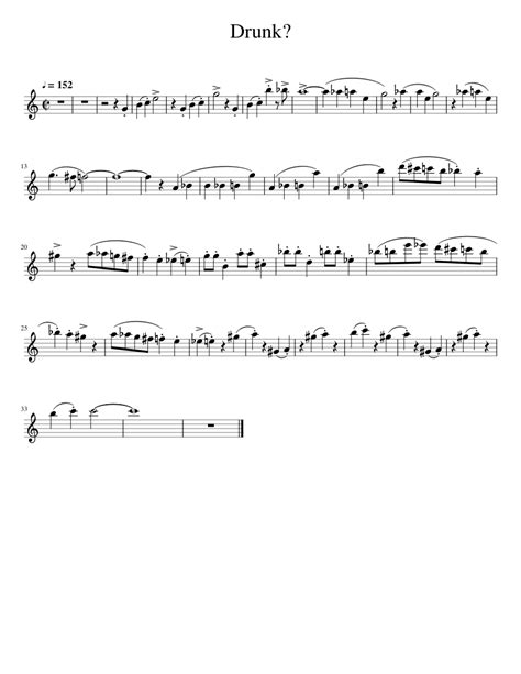 Drunk Sheet Music For Flute Solo