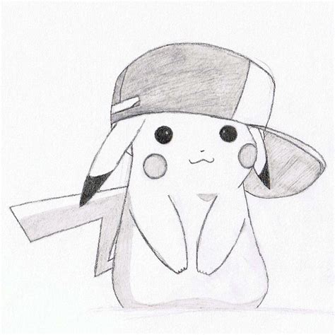 Sketch Pikachu Drawing With Hat Drawing Easy