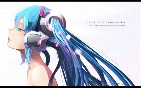Headphones Vocaloid Hatsune Miku Long Hair Blue Hair