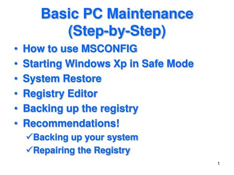 Ppt Basic Pc Maintenance Step By Step Powerpoint Presentation Free