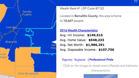 Esri Map Wealthiest Zip Codes Albuquerque Business First