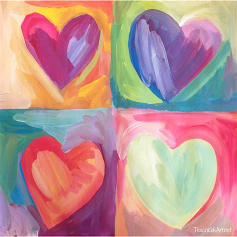 How To Paint Colorful Hearts Inspired By Jim Dine Teachkidsart