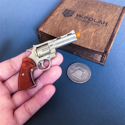 Miniature Gun Colt Python Revolver Scale 14 Pinfire Gun Etsy