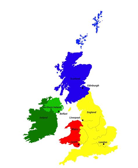 Mapa De Cidades Do Reino Unido Uk Principais Cidades E Capital Do