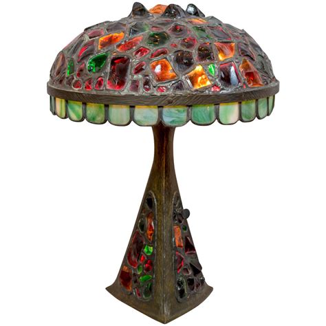 Austrian Bronze And Chunk Jewel Table Lamp At 1stdibs Chunk Glass