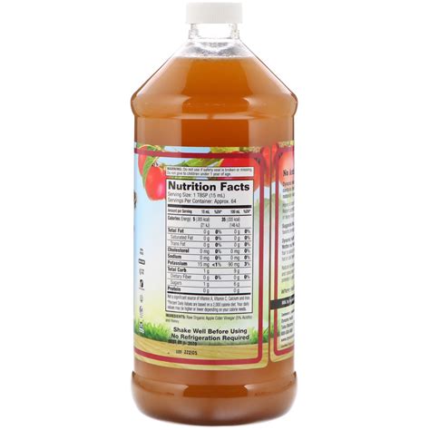 Dynamic Health Laboratories Raw Apple Cider Vinegar With Mother And Honey 32 Fl Oz 946 Ml Iherb