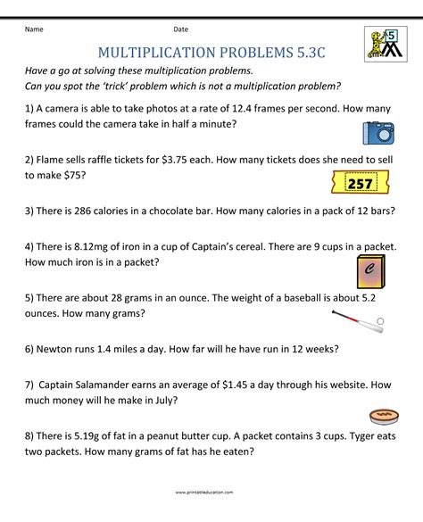 Lets say you have 5 * 5 (five times five). 25+ Math Multiplication Worksheets Free | PrintablEducation