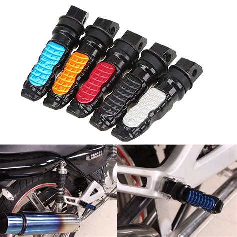 Pair Motorcycle Aluminum Passenger Rear Foot Pegs Pedal Rest 8mm Hole