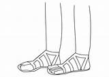 Coloring Sandals sketch template