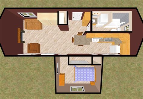 This tiny house plan will help you build a 12' x 22' tiny house with nice huge loft, 12x16 living space on the first floor, and a 6' x 12' front porch. tiny house floor plans 10x12 - Google Search | Tiny house ...
