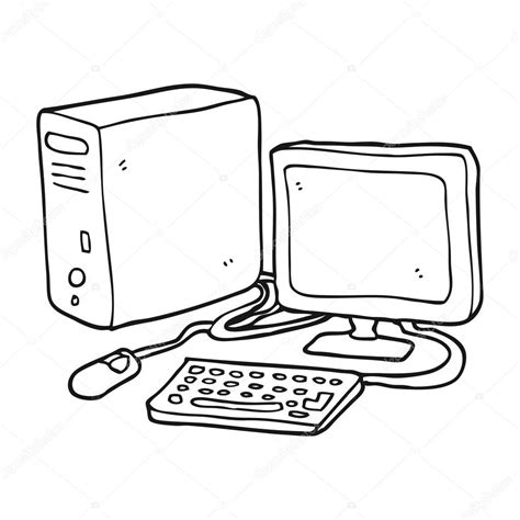 Computer Cartoon Black And White Foto Kolekcija